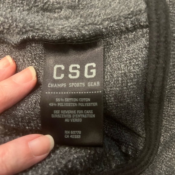CSG Champs Sports Gear Men’s Dark Heather Gray Full Zip Up Hoodie - Picture 3 of 8
